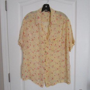 100% sheer silky printed rayon blouse
